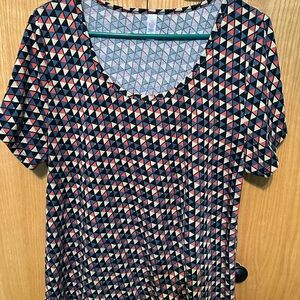 LuLaRoe Multicolor Geometric Short Sleeve Top